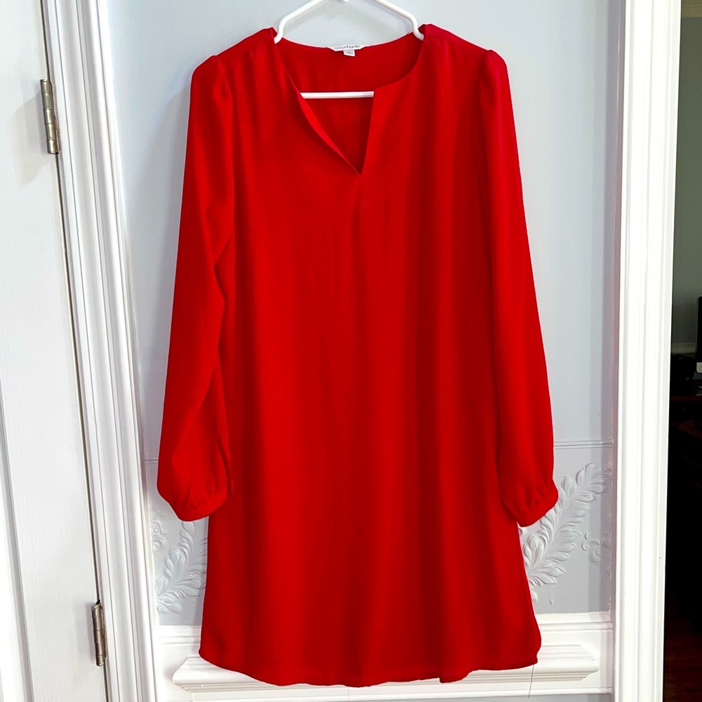 NWOT. Charming Charlie long sleeve slip dress. Red. Size M